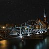 Tumski-Brücke bei Nacht - Breslau - Polen von Mart Houtman