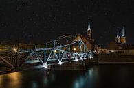 Tumski-Brücke bei Nacht - Breslau - Polen von Mart Houtman Miniaturansicht
