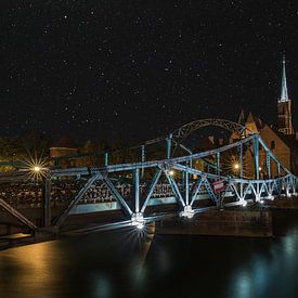 Pont Tumski de nuit - Wroclaw - Pologne sur Mart Houtman