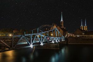 Tumski Brug bij nacht - Wroclaw - Polen
