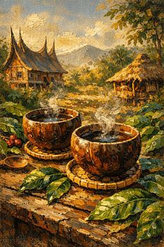 Traditioneller Kawa-Daun-Kaffee aus West-Sumatra