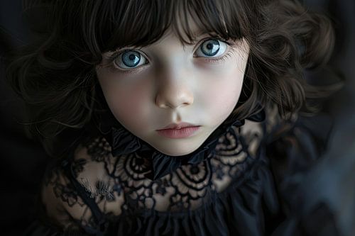 fictief portret met zwarte achtergrond