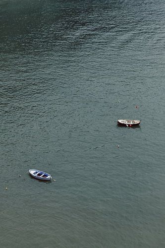 Boote auf dem Meer in Cinque Terre, Italien von Vy Van Nguyen