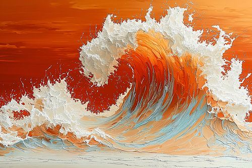 Abstracte oranje golf in actie