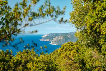 Agios Gordios on Corfu with a view of the sea and its coasts by Leo Schindzielorz