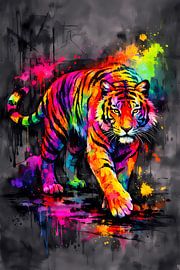 Neon Tiger Stride – La puissance sauvage en couleurs