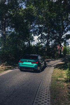 Green BMW M3 G80 in a Peaceful, Forest Setting by Sebastiaan van 't Hoog