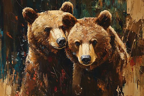 Twee beren in het bos