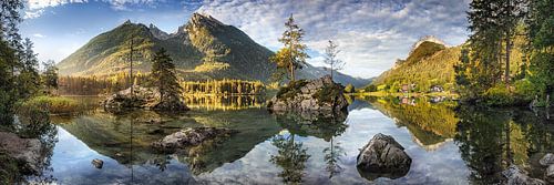 Hintersee landschap in Beieren met bergpanorama.