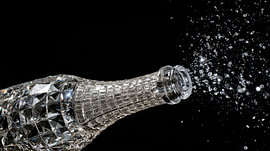 Champagnerflasche mit Diamant-Panorama