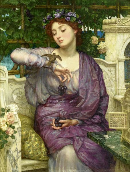 Edward Poynter, Lesbia und ihr Sperling - 1907 von Atelier Liesjes