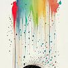 Rainbow Umbrella Painting by Preet Lambon