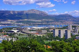 Uitzicht op Split met het stadion