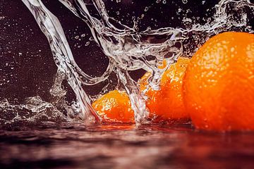 Oranje in het water Splash Illustratie van Animaflora PicsStock