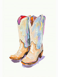 Pastel Western Boots by Renate Williams