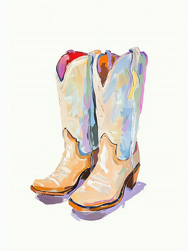Bottes western aux couleurs pastel