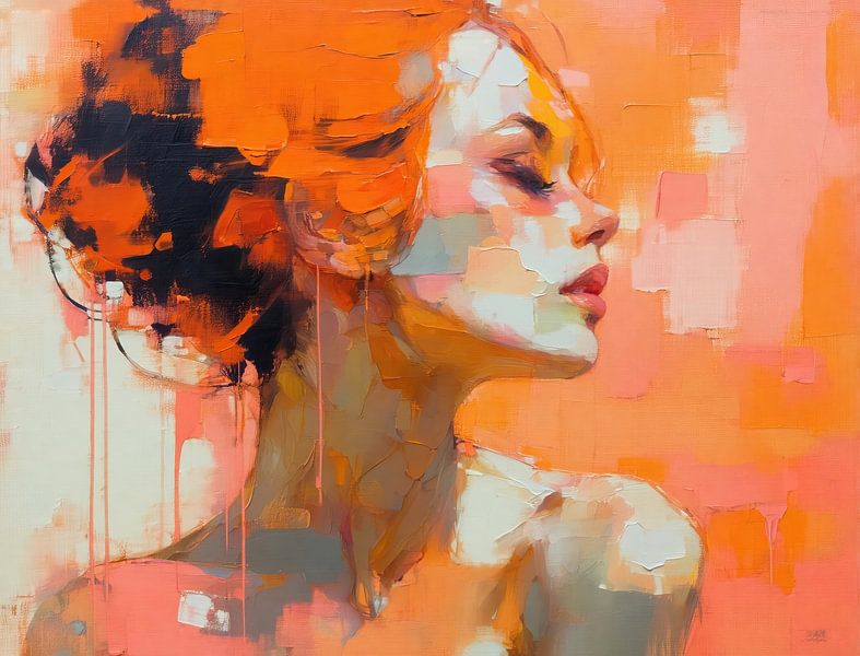 Orange Woman by Wonderful Art