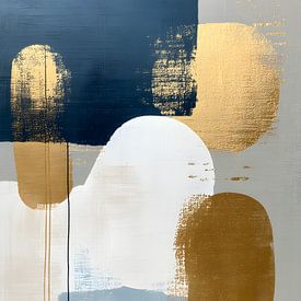 Japandi style – gold + blue 1 by Petra Dreiling-Schewe