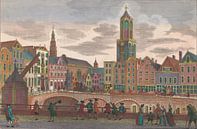 Blick auf den Vismarkt in Utrecht, gesehen in Richtung Rathaus und Domtoren, Georg Balthasar Probst. von Marieke de Koning Miniaturansicht