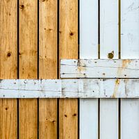 Abstract of lines play with wooden planks