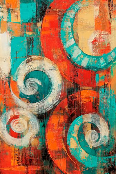 Farbexplosion mit spiralförmigen Mustern von Poster Art Shop