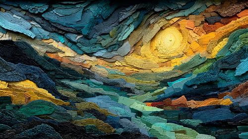 schilderachtig abstract kleurrijk landschap