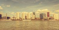 Skyline Rotterdam vanaf de Maasboulevard(vintage look) van John Kreukniet thumbnail