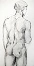 Zeichnung des Rückens eines Mannes. von Therese Brals Miniaturansicht