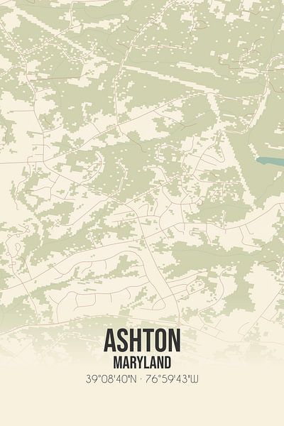 Vintage map of Ashton (Maryland), USA. by Prints of Place