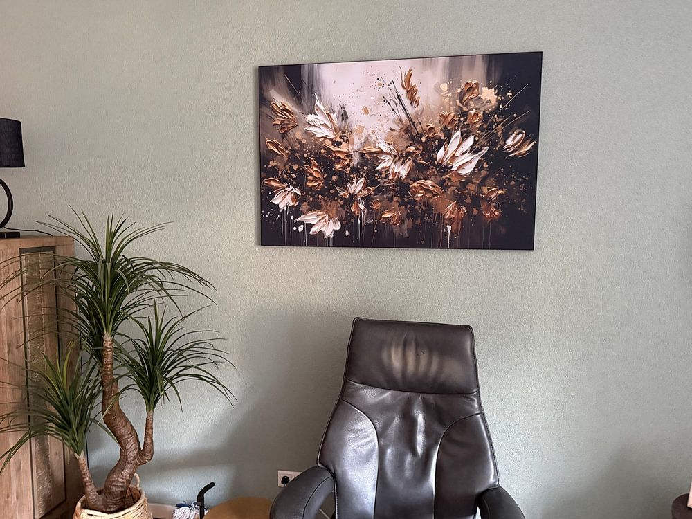 Painting Abstract Flowers | Flower Painting Abstract | Black Gold by AiArtLand