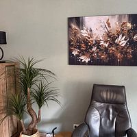 Kundenfoto: Abstrakte Blumenmalerei | Abstrakte Blumenmalerei | Schwarzes Gold von AiArtLand, als ArtFrame