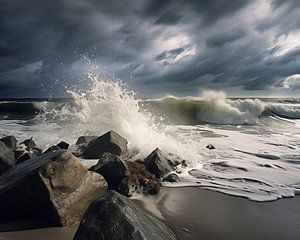 Welle an der Küste