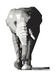 Éléphant en niveaux de gris