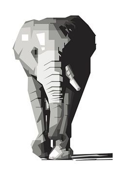 Elephan Grayscale van Rizky Dwi Aprianda