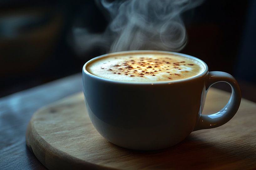 eine heiße Tasse Kaffee oder Cappuccino trinken von Egon Zitter