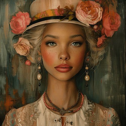 Portrait moderne "Flower girl&quot ;