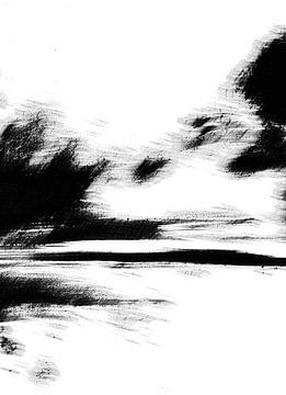 Nach dem Sturm IV - Schwarz Weiß Japan Landschaft von Mad Dog Art