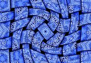 Waving Weaves in Blue (Gewoven Golven in Blauw) van Caroline Lichthart thumbnail