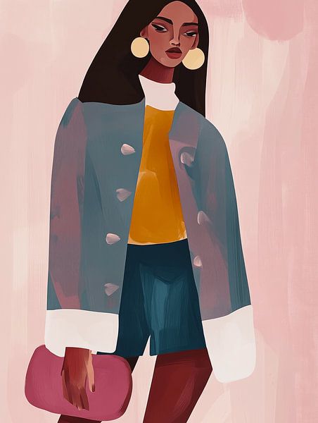 Fashionista, modern portrait by Carla Van Iersel