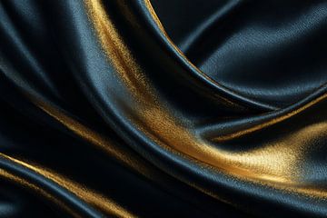 Textilien in Gold und nachtblauem Samtluxus von Eva Lee