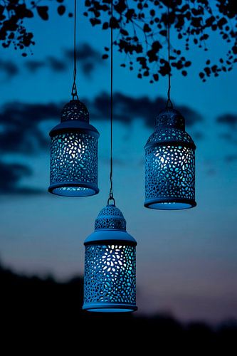 Lichtspel in de avondduisternis