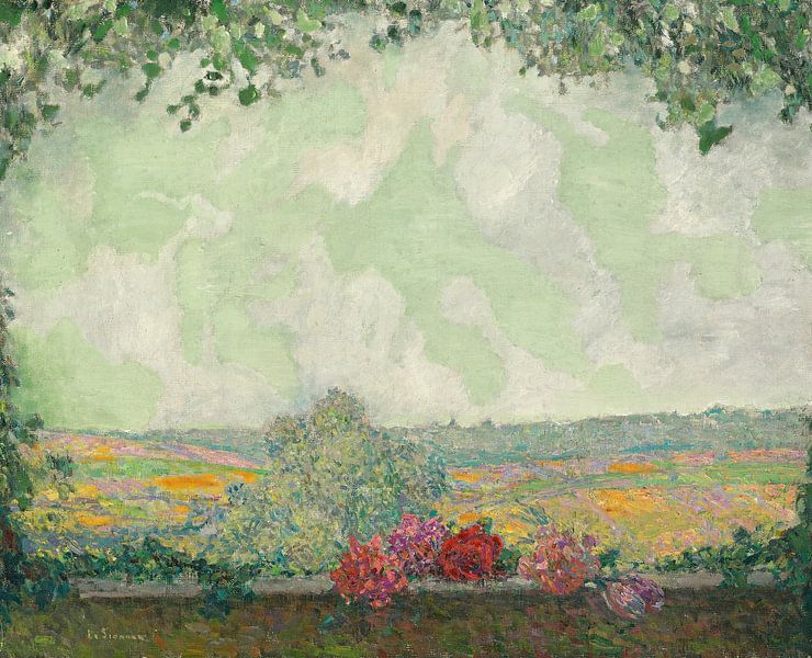 Uitzicht vanaf het terras, Henri Le Sidaner van Meesterlijcke Meesters