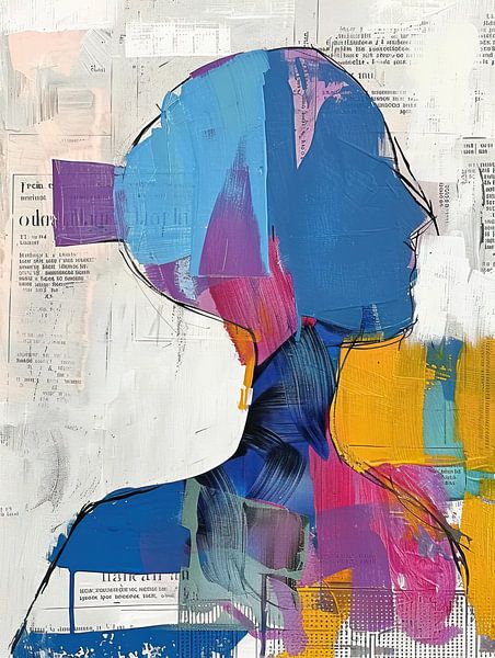 Portret minimalistisch schilderij van Abstract Schilderij