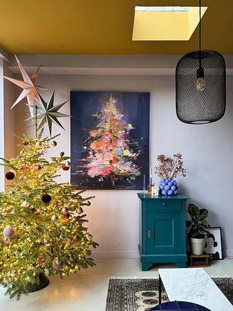 Arbre de Noël coloré, moderne et abstrait