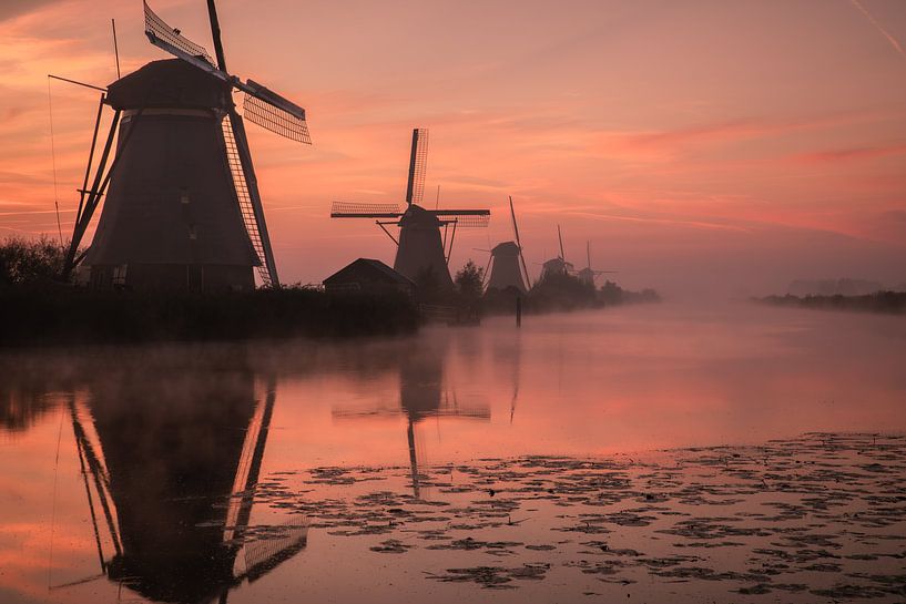 Lever de soleil brumeux à Kinderdijk par Gerard Stasse Fotografie