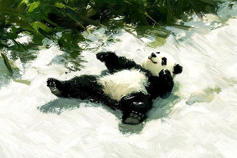 Panda im Schnee von Imperial Art House