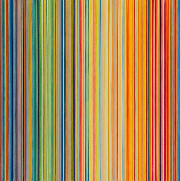 Abstract schilderij verticale kleurrijke strepen van Anja Namink
