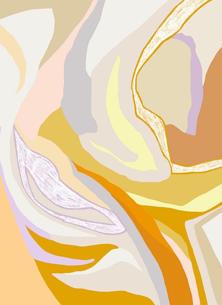 Modern Abstract | Oranje, Paars Beige van Bohomadic Studio