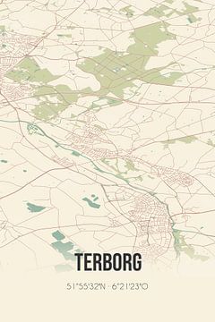 Vintage landkaart van Terborg (Gelderland) van Rezona