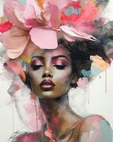 Colourful, modern and abstract portrait